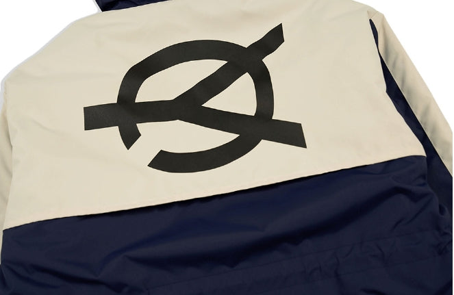 オーワイ(OY) LOGO BLOCK LONG PARKA-NAVY
