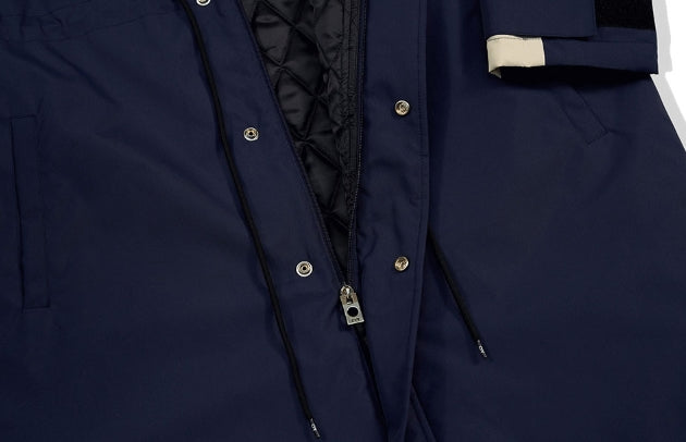 オーワイ(OY) LOGO BLOCK LONG PARKA-NAVY
