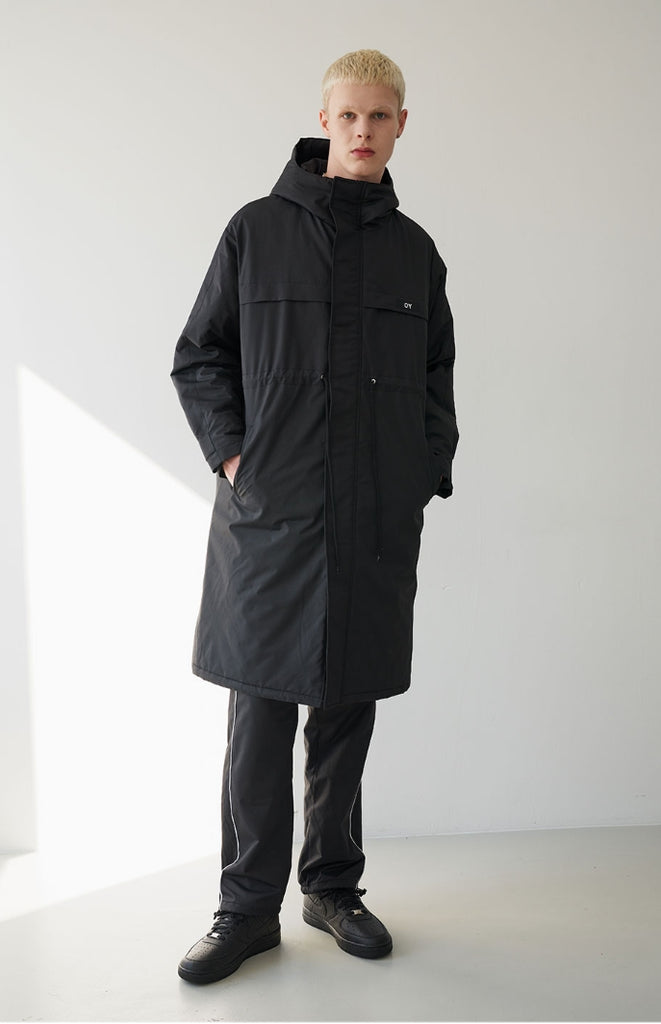 オーワイ(OY) LOGO BLOCK LONG PARKA-BLACK