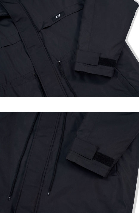 オーワイ(OY) LOGO BLOCK LONG PARKA-BLACK
