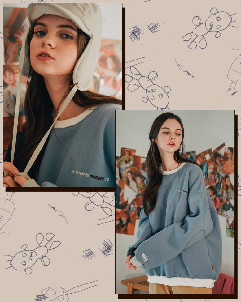 ダブルユーブイプロジェクト(WV PROJECT) JERRY SWEATSHIRTS BLUE MJMT7348