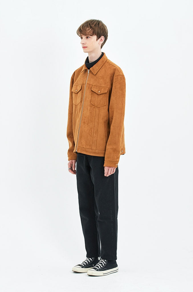 セイントペイン(SAINTPAIN)   SP SUEDE ZIP TRUCKER JACKET-CHARCOAL