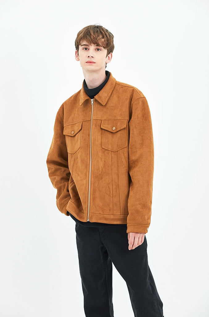 セイントペイン(SAINTPAIN)   SP SUEDE ZIP TRUCKER JACKET-CHARCOAL