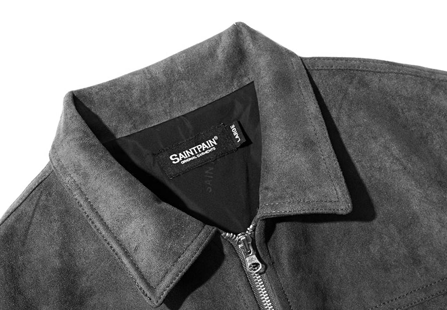 セイントペイン(SAINTPAIN)   SP SUEDE ZIP TRUCKER JACKET-CHARCOAL