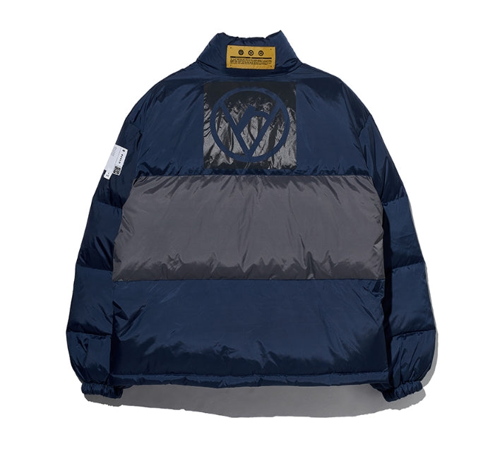 オベルー(OVERR) ESSAY.5 OVR LOGO PRINTING NAVY PADDING