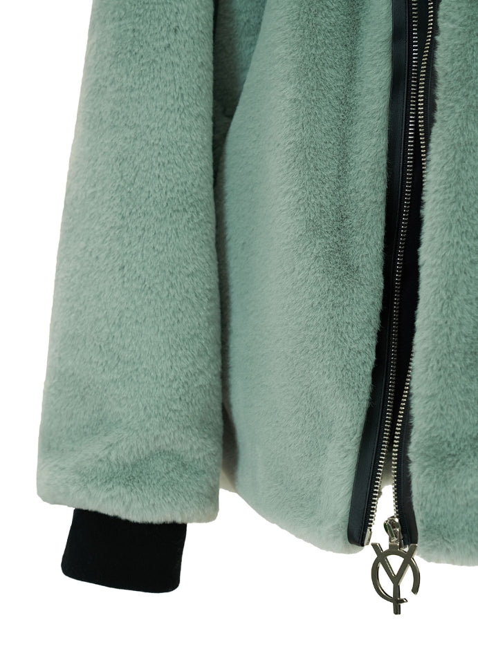 オーワイ(OY) LOGO FUR JACKET - MINT