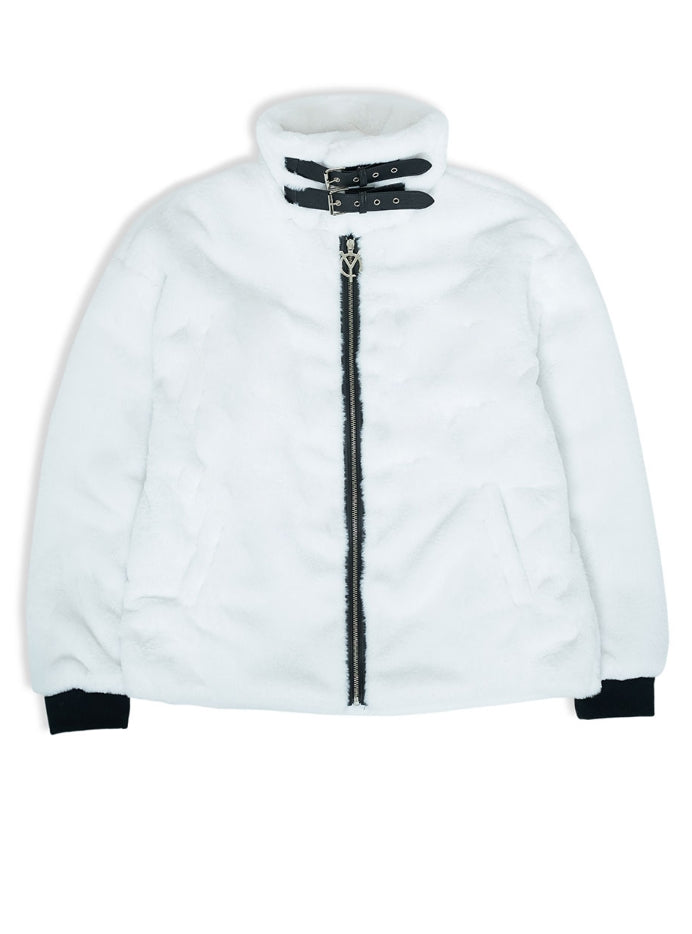 オーワイ(OY) LOGO FUR JACKET - WHITE
