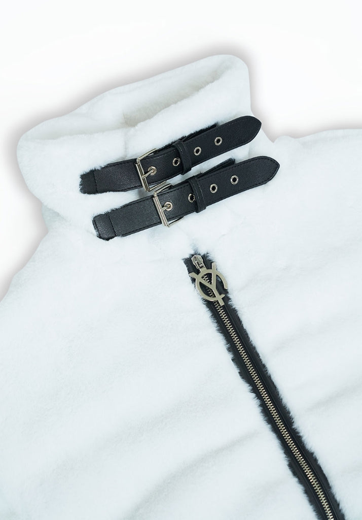 オーワイ(OY) LOGO FUR JACKET - WHITE