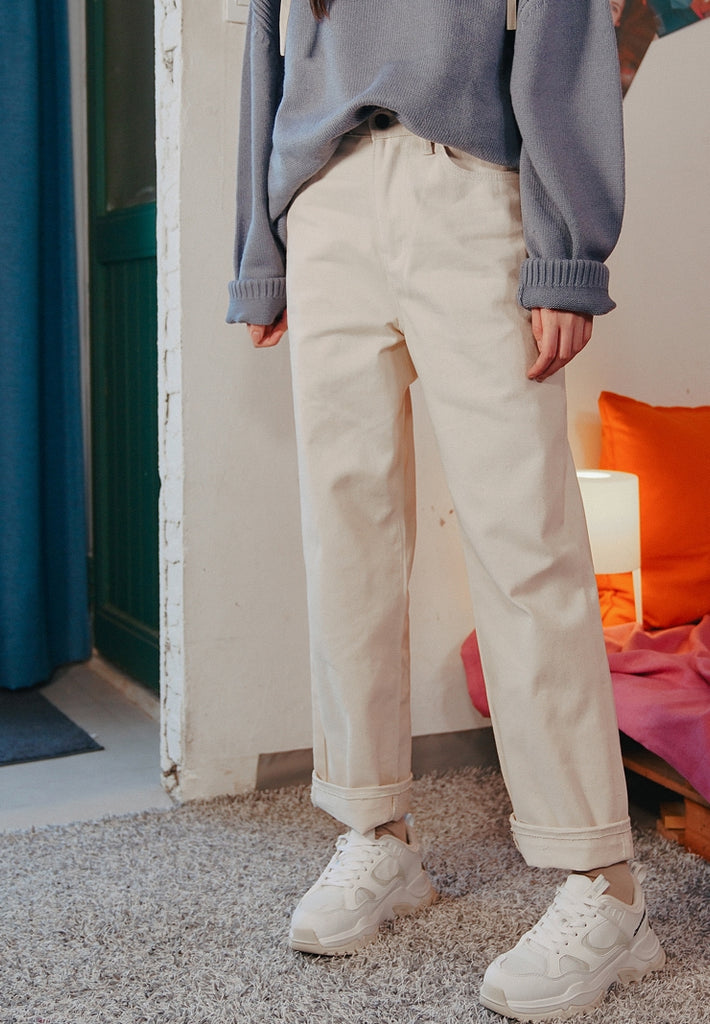 ダブルユーブイプロジェクト(WV PROJECT) BECKY WIDE DENIM PANTS CREAM SYLP7351