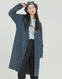 ロマンティッククラウン(ROMANTIC CROWN) FRIDAY THREE BUTTON CHECK COAT_BLUE