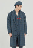ロマンティッククラウン(ROMANTIC CROWN) FRIDAY THREE BUTTON CHECK COAT_BLUE