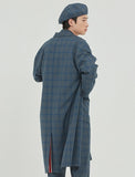 ロマンティッククラウン(ROMANTIC CROWN) FRIDAY THREE BUTTON CHECK COAT_BLUE