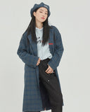 ロマンティッククラウン(ROMANTIC CROWN) FRIDAY THREE BUTTON CHECK COAT_BLUE