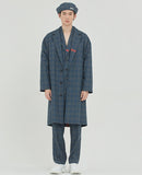 ロマンティッククラウン(ROMANTIC CROWN) FRIDAY THREE BUTTON CHECK COAT_BLUE