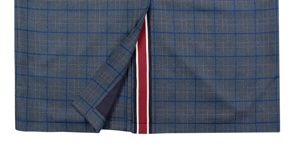 ロマンティッククラウン(ROMANTIC CROWN) FRIDAY THREE BUTTON CHECK COAT_BLUE