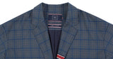 ロマンティッククラウン(ROMANTIC CROWN) FRIDAY THREE BUTTON CHECK COAT_BLUE