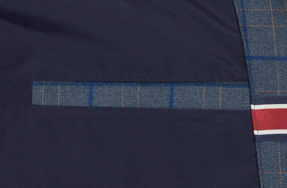 ロマンティッククラウン(ROMANTIC CROWN) FRIDAY THREE BUTTON CHECK COAT_BLUE