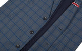 ロマンティッククラウン(ROMANTIC CROWN) FRIDAY THREE BUTTON CHECK COAT_BLUE
