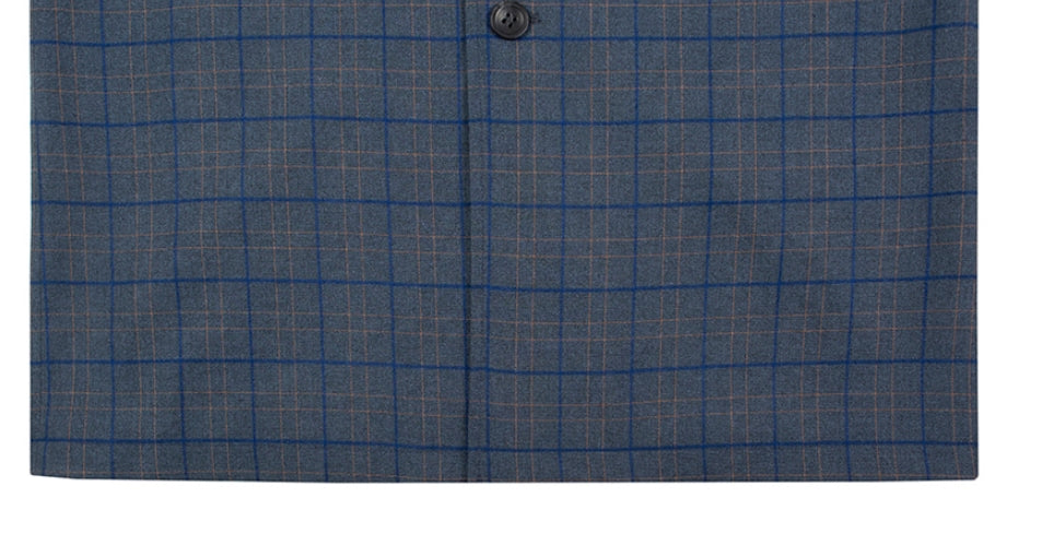 ロマンティッククラウン(ROMANTIC CROWN) FRIDAY THREE BUTTON CHECK COAT_BLUE