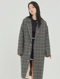 ロマンティッククラウン(ROMANTIC CROWN) FRIDAY THREE BUTTON CHECK COAT_GREY