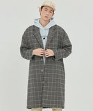 ロマンティッククラウン(ROMANTIC CROWN) FRIDAY THREE BUTTON CHECK COAT_GREY