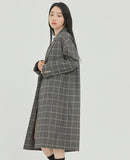 ロマンティッククラウン(ROMANTIC CROWN) FRIDAY THREE BUTTON CHECK COAT_GREY