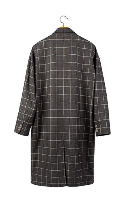 ロマンティッククラウン(ROMANTIC CROWN) FRIDAY THREE BUTTON CHECK COAT_GREY