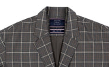 ロマンティッククラウン(ROMANTIC CROWN) FRIDAY THREE BUTTON CHECK COAT_GREY