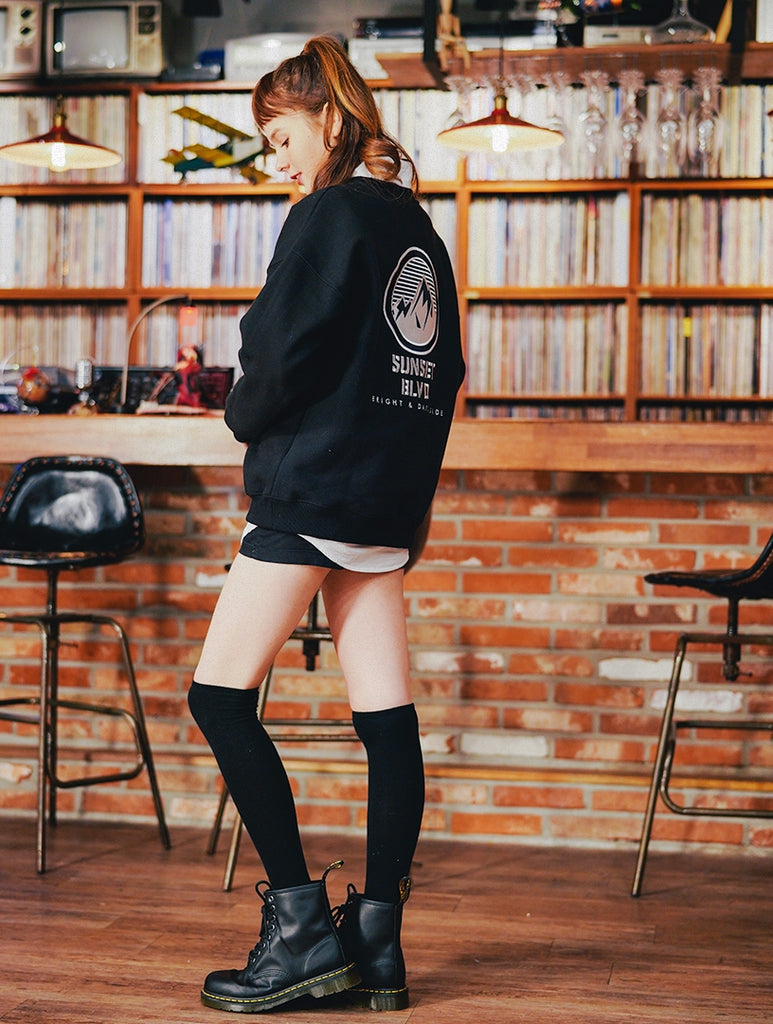 ダブルユーブイプロジェクト(WV PROJECT) SUNSET SWEAT SHIRT BLACK KHMT7357