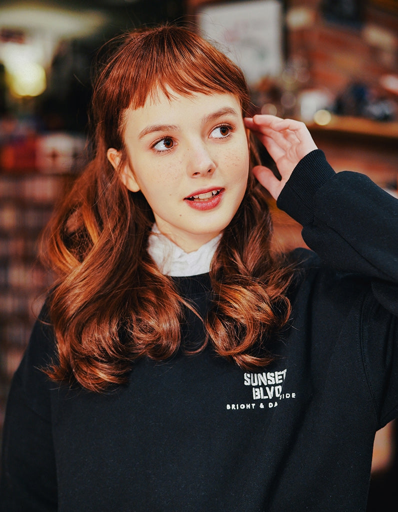 ダブルユーブイプロジェクト(WV PROJECT) SUNSET SWEAT SHIRT BLACK KHMT7357