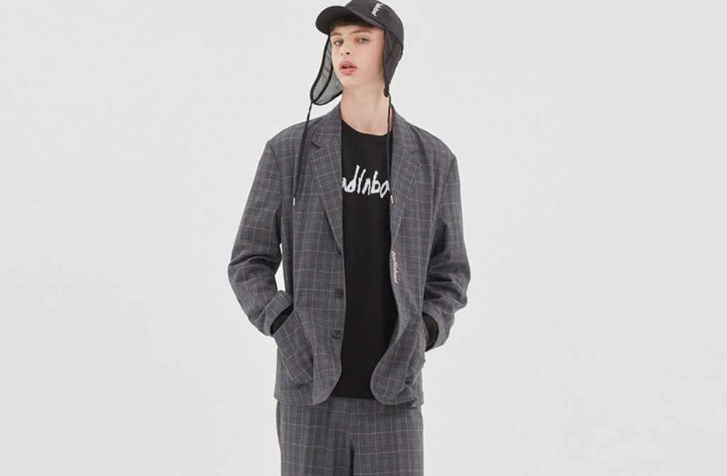ベドインベド(BADINBAD) CANABY STREET CHECK JACKET_CHARCOAL