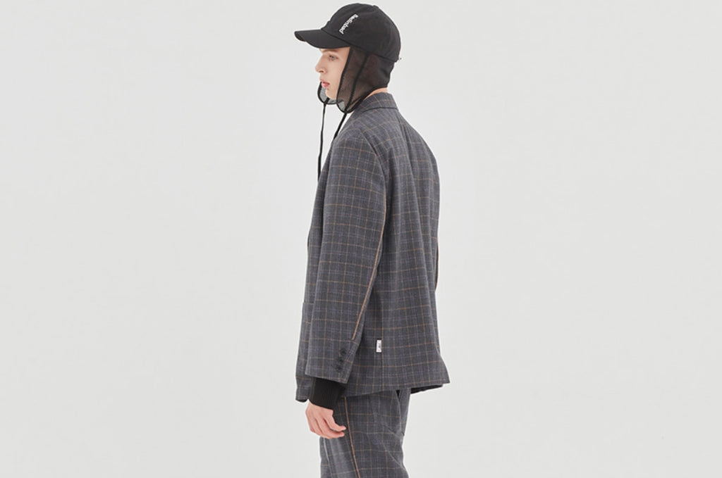 ベドインベド(BADINBAD) CANABY STREET CHECK JACKET_CHARCOAL