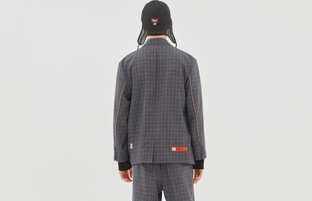 ベドインベド(BADINBAD) CANABY STREET CHECK JACKET_CHARCOAL