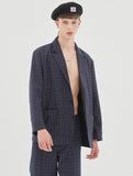 ベドインベド(BADINBAD)CANABY STREET CHECK JACKET_NAVY
