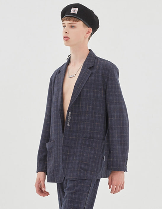 ベドインベド(BADINBAD)CANABY STREET CHECK JACKET_NAVY