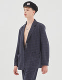ベドインベド(BADINBAD)CANABY STREET CHECK JACKET_NAVY