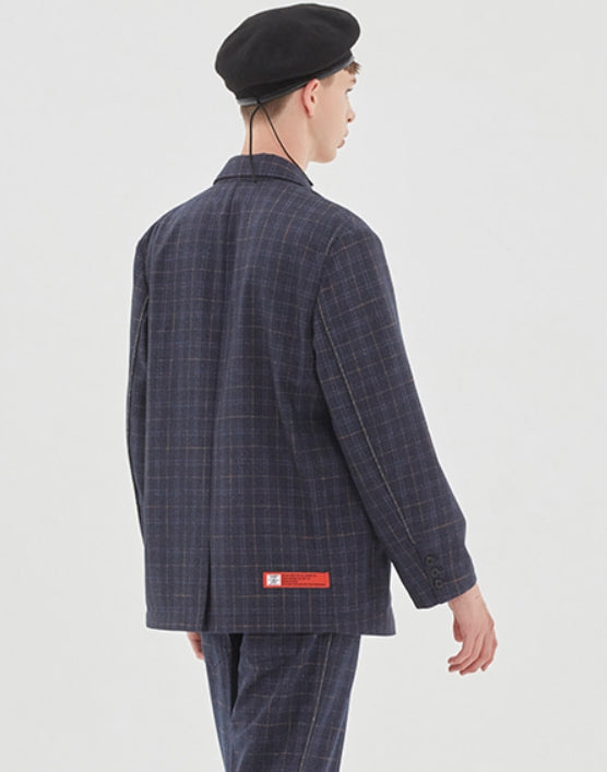 ベドインベド(BADINBAD)CANABY STREET CHECK JACKET_NAVY