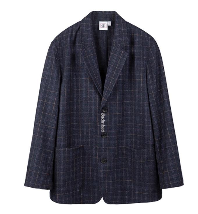 ベドインベド(BADINBAD)CANABY STREET CHECK JACKET_NAVY
