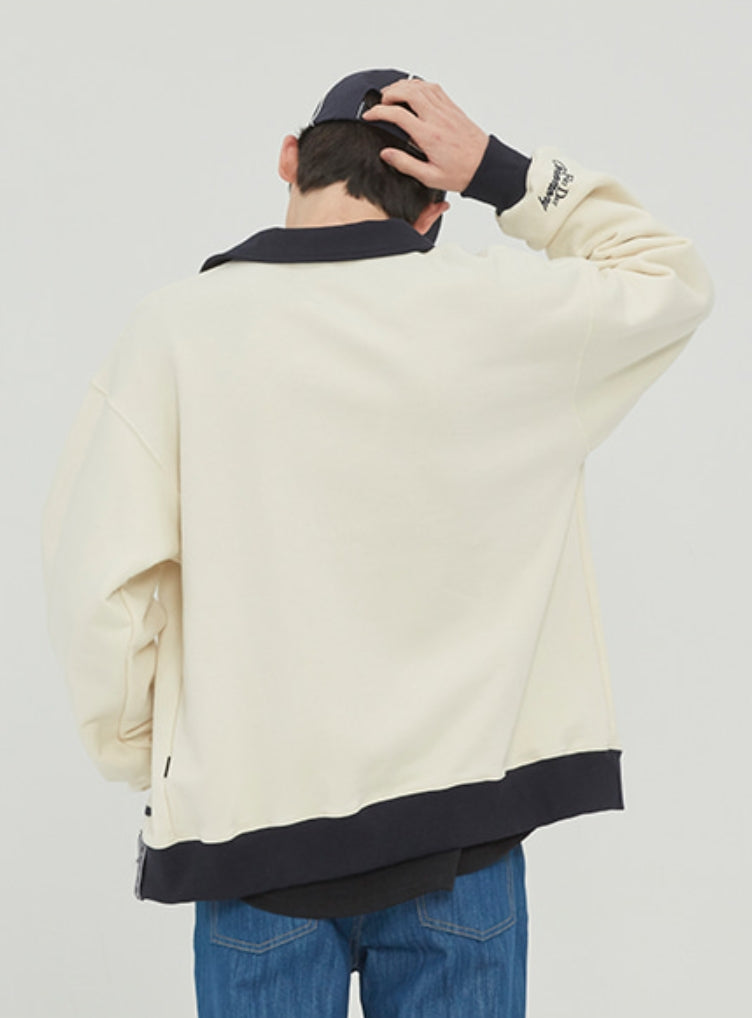 ロマンティッククラウン(ROMANTIC CROWN)  ROUND COLLAR COTTON CARDIGAN_OATMEAL