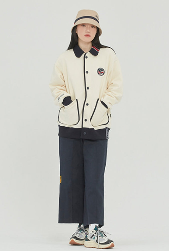 ロマンティッククラウン(ROMANTIC CROWN)  ROUND COLLAR COTTON CARDIGAN_OATMEAL