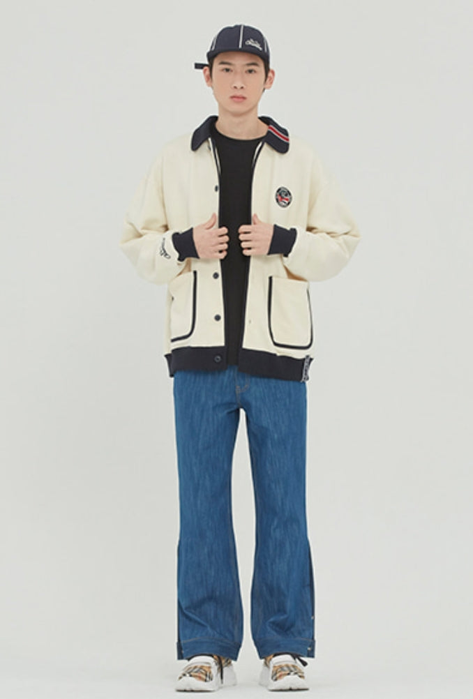 ロマンティッククラウン(ROMANTIC CROWN)  ROUND COLLAR COTTON CARDIGAN_OATMEAL