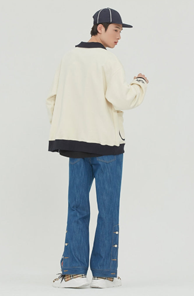 ロマンティッククラウン(ROMANTIC CROWN)  ROUND COLLAR COTTON CARDIGAN_OATMEAL