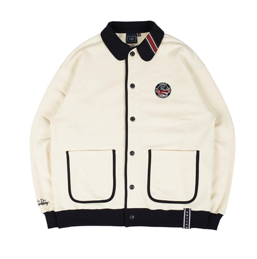 ロマンティッククラウン(ROMANTIC CROWN)  ROUND COLLAR COTTON CARDIGAN_OATMEAL