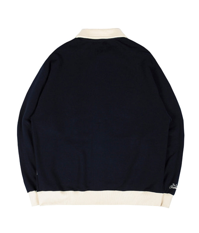 ロマンティッククラウン(ROMANTIC CROWN)  ROUND COLLAR COTTON CARDIGAN_NAVY