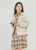 ロマンティッククラウン(ROMANTIC CROWN) TONE ON TONE LEATHER RIDER JACKET_OATMEAL