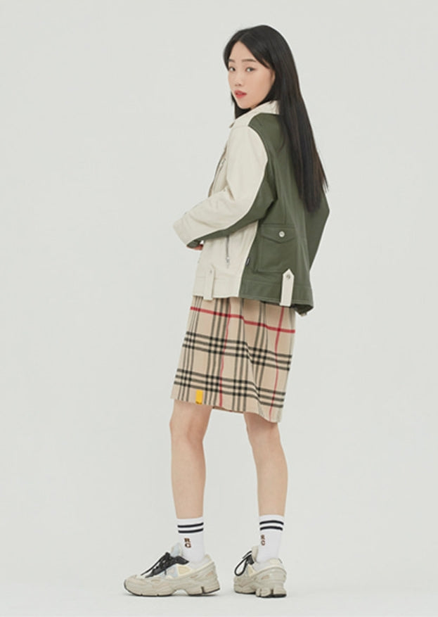 ロマンティッククラウン(ROMANTIC CROWN) TONE ON TONE LEATHER RIDER JACKET_OATMEAL