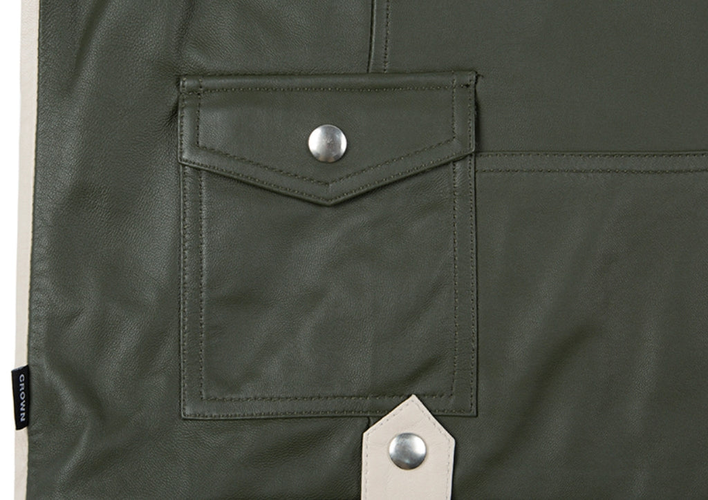 ロマンティッククラウン(ROMANTIC CROWN) TONE ON TONE LEATHER RIDER JACKET_OATMEAL