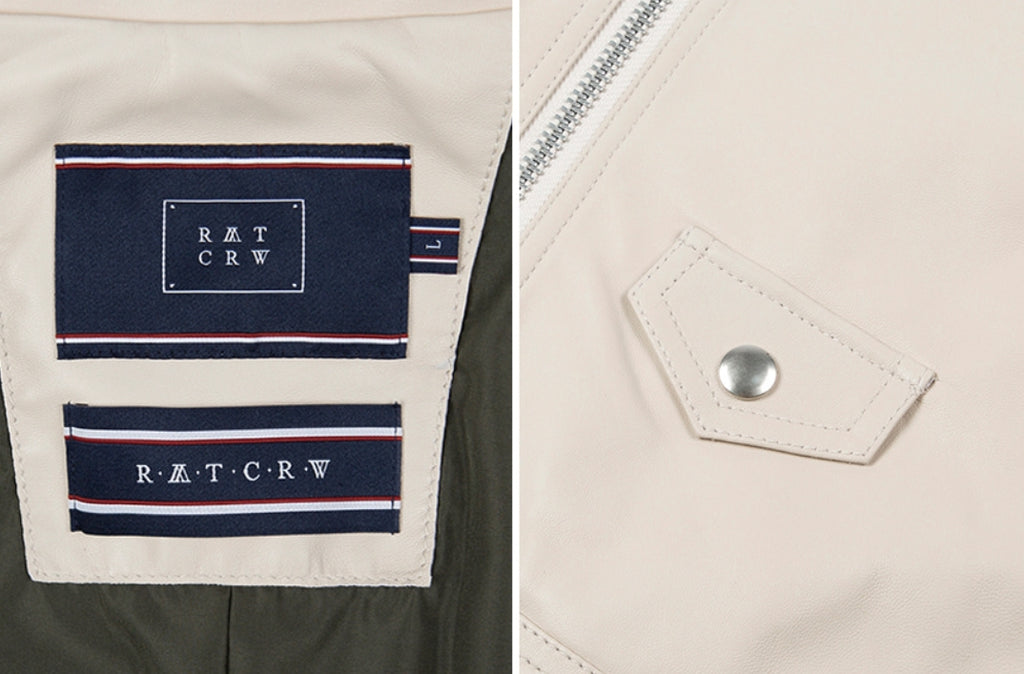 ロマンティッククラウン(ROMANTIC CROWN) TONE ON TONE LEATHER RIDER JACKET_OATMEAL