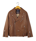 ロマンティッククラウン(ROMANTIC CROWN) TONE ON TONE LEATHER RIDER JACKET_BROWN