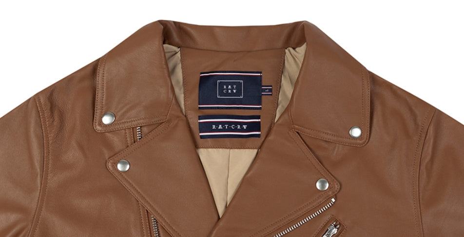 ロマンティッククラウン(ROMANTIC CROWN) TONE ON TONE LEATHER RIDER JACKET_BROWN